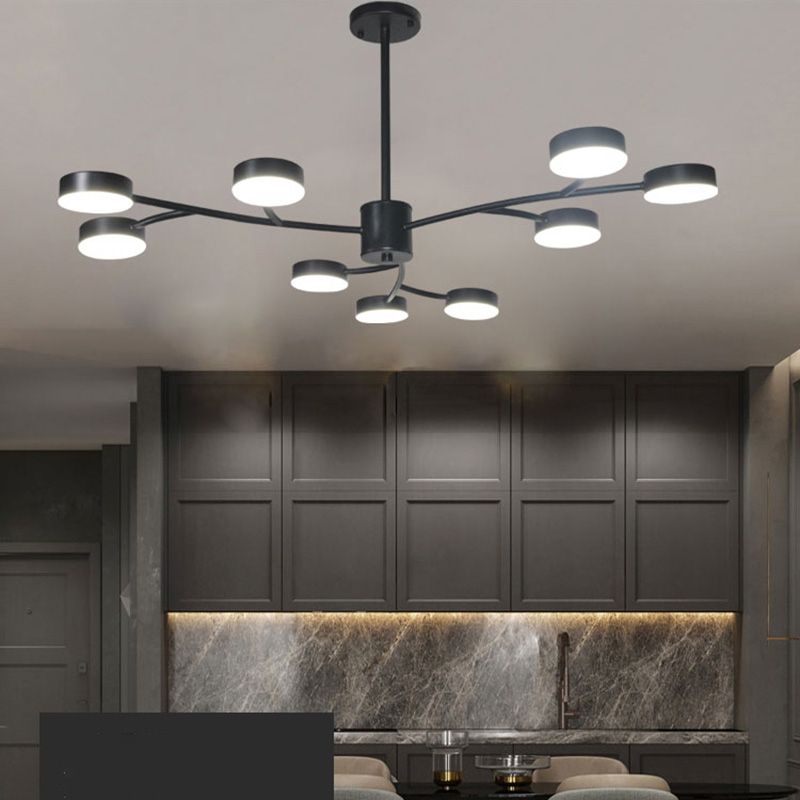 Cilindros de araña colgante de forma de cilindro Fixes de luz colgante de metal contemporáneo