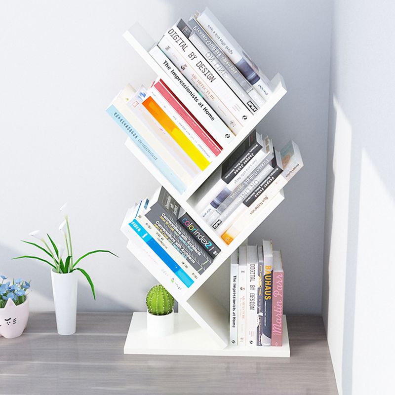 4 Shelves Standard Bookshelf Contemporary Engineered Wood Bookcase