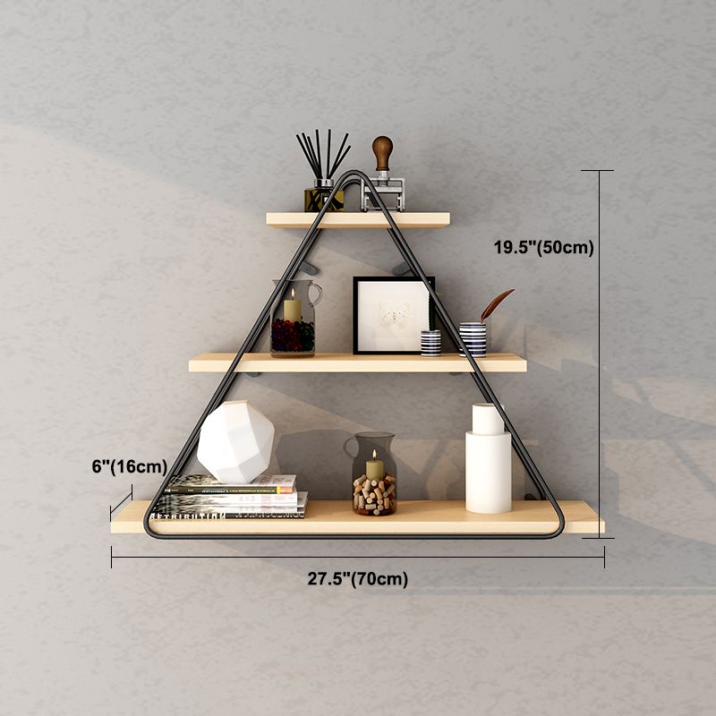 Libreria montata a parete industriale Black Iron Frame Pine Shelf Shelf per soggiorno