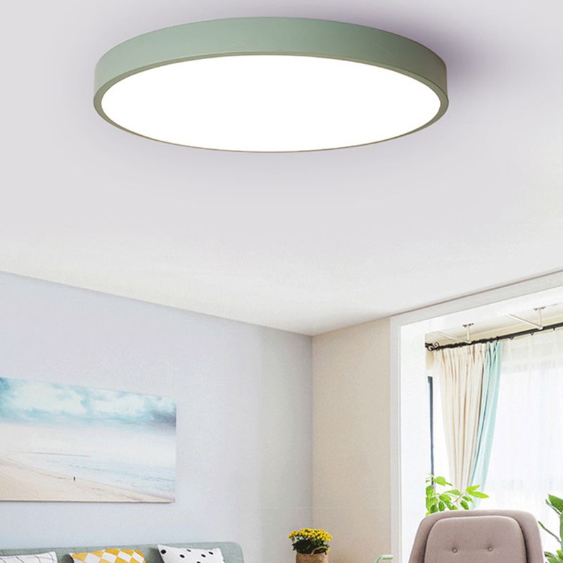 Plafonnier encastré circulaire en métal à LED de style simple
