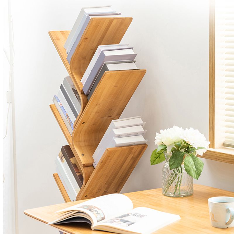 Urban Bamboo Shelf Bookcase Open Storage Vertical Bookshelf for Living Room