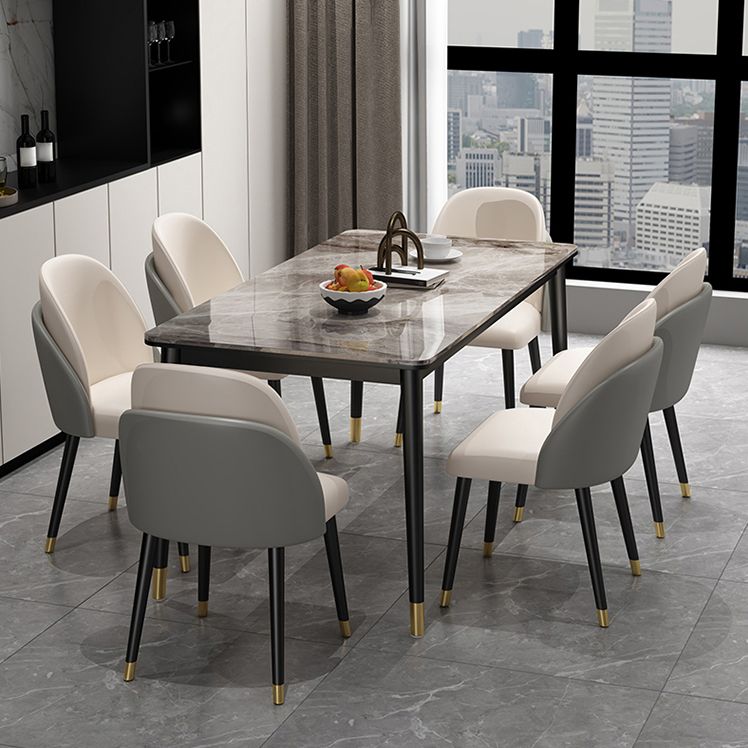 1/2/5/7 Pieces Modern Dining Set Sintered Stone Dinette Table Set with Chairs