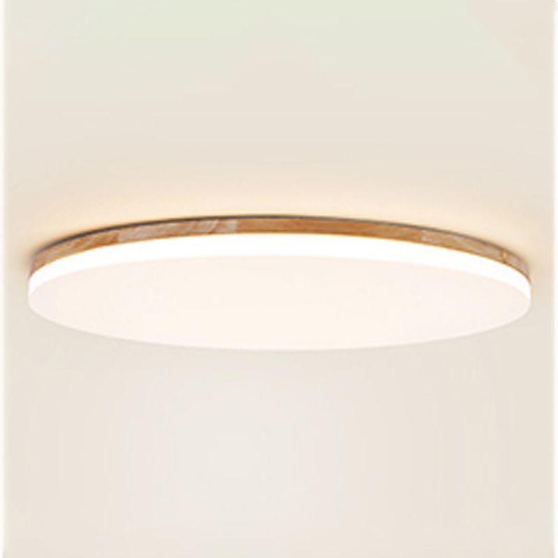 LED-plafondlamp met ronde vorm, modern hout, 1 licht, inbouw voor gangpad-eetkamer