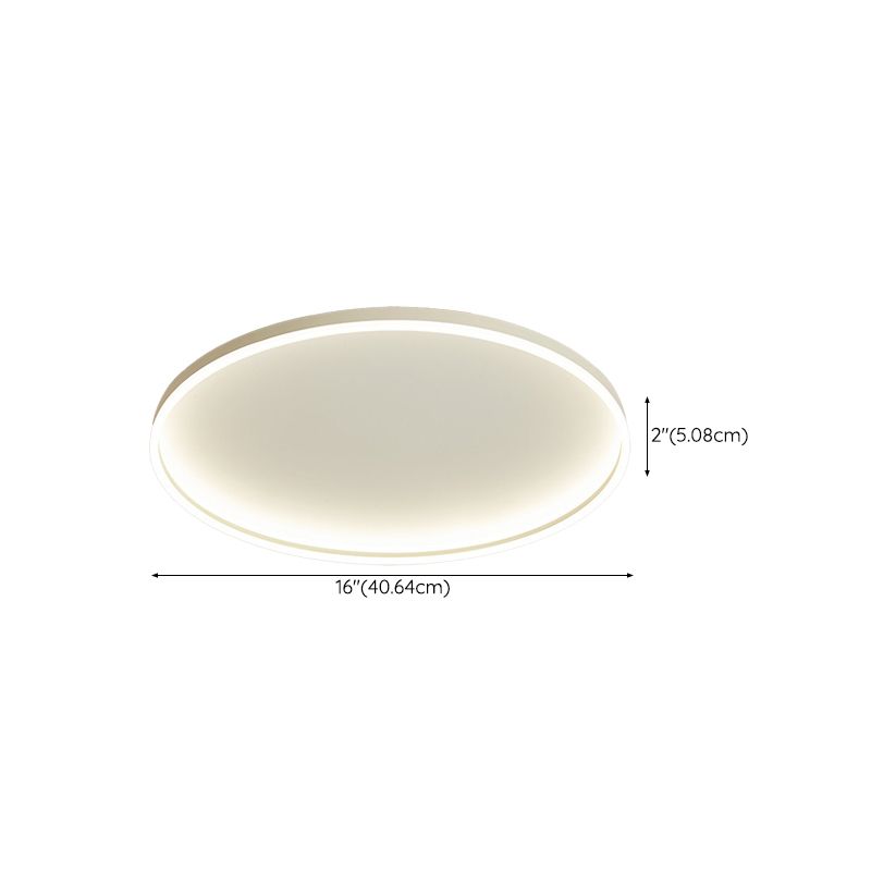 Round Shape Flush Mount Lighting Modern Flush Mount in White Finish