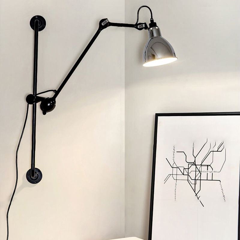 Modern Metal Wall Sconce Linear Shape Reading Wall Light with Aluminum Shade for Bedroom