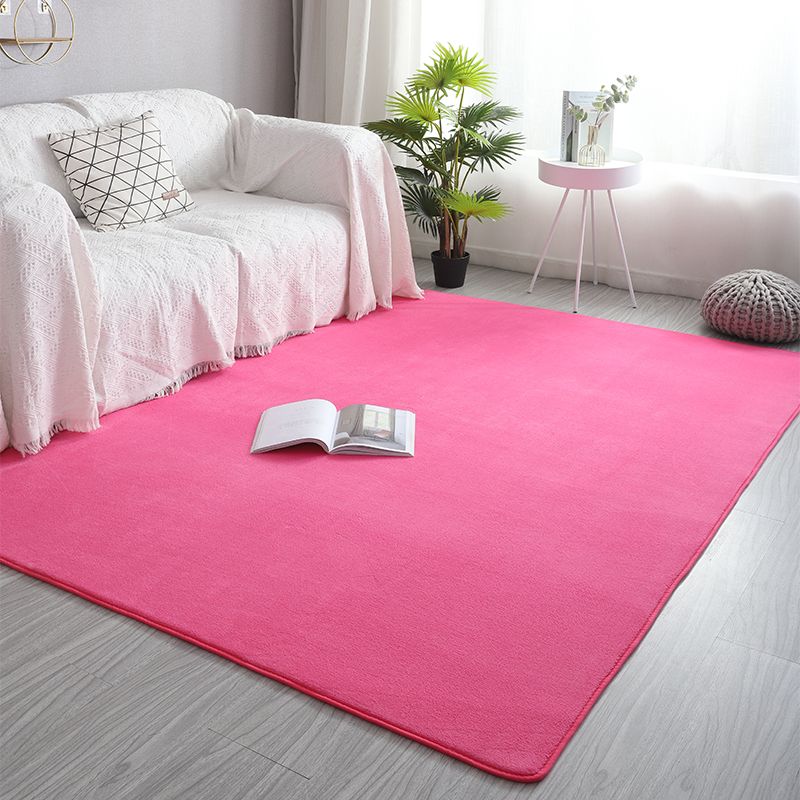 Simplicity Solid Shag Carpet Polyester Area Rug Non-Slip Backing Indoor Carpet for Living Room