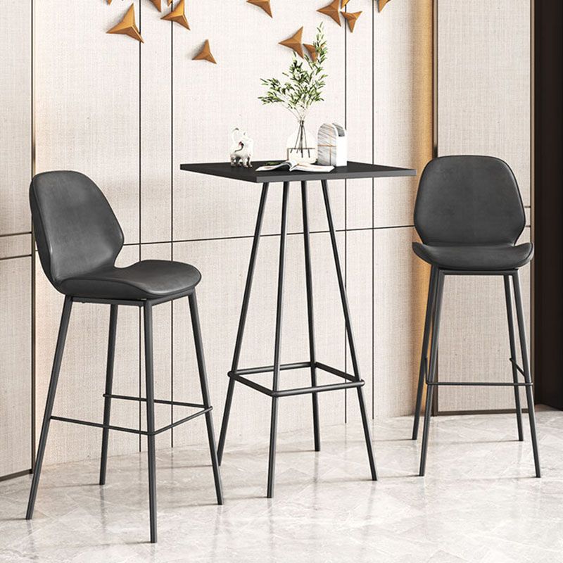 Industrial Style Iron Bar Table Square Top Indoor 4 Legs Bistro Table - 23"W x 41"H