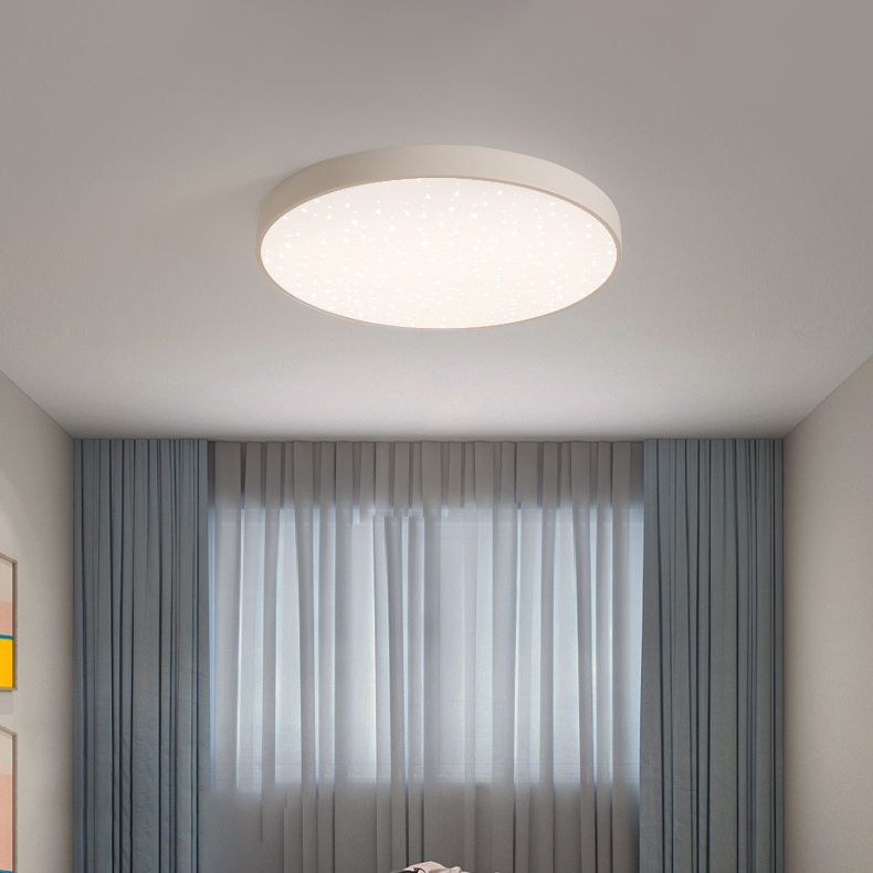Ronde vorm LED-plafondlamp Modern ijzer 1-lichts inbouw in witte afwerking