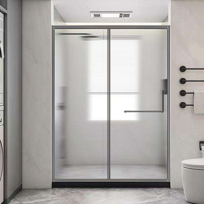 Glass and Metal Shower Door Simple Inline Black Shower Bath Door