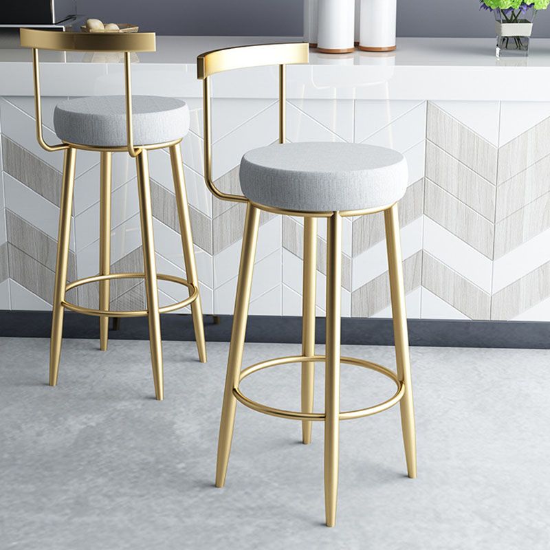 Moderner Metal -Barhocker mit Fußstütze und Casual Bar Stool im unteren Rücken