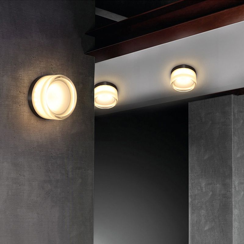 Cylinder Shape Wall Lamp Modern Style Acrylic 1 Lights Wall Light for Living Room