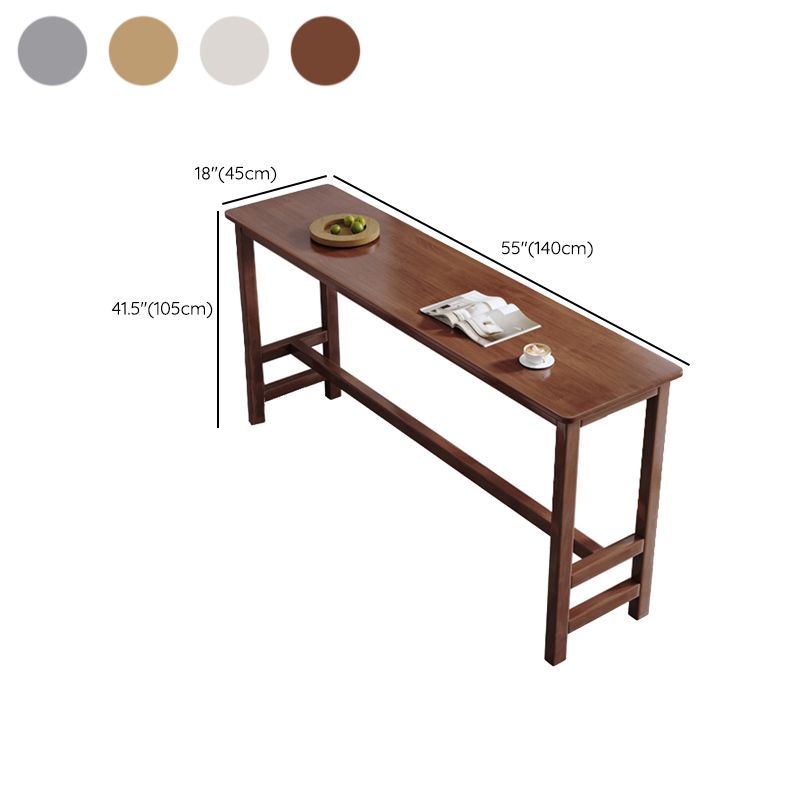 Contemporary Indoor Bar Dining Table Rectangle Wood Bar Stool Table