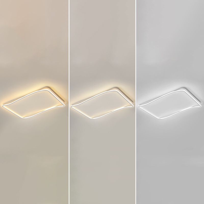 Contemporary Ceiling Light White LED Flush Mount Lighting for Home