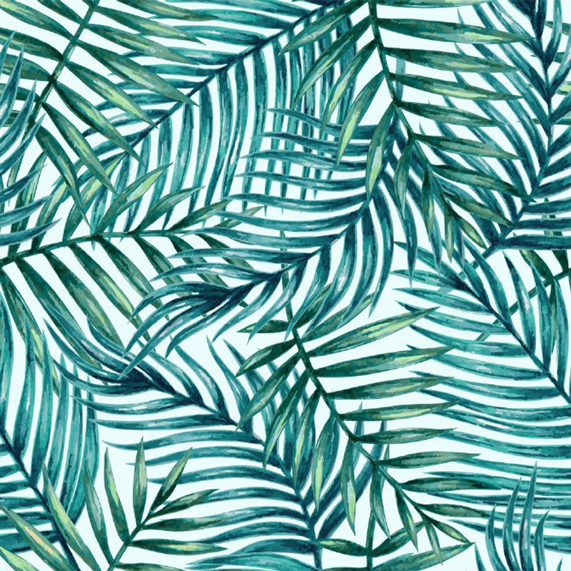 Green Leaves Mural Wallpaper Botanical Tropical Washable Wall Covering for Kitchen