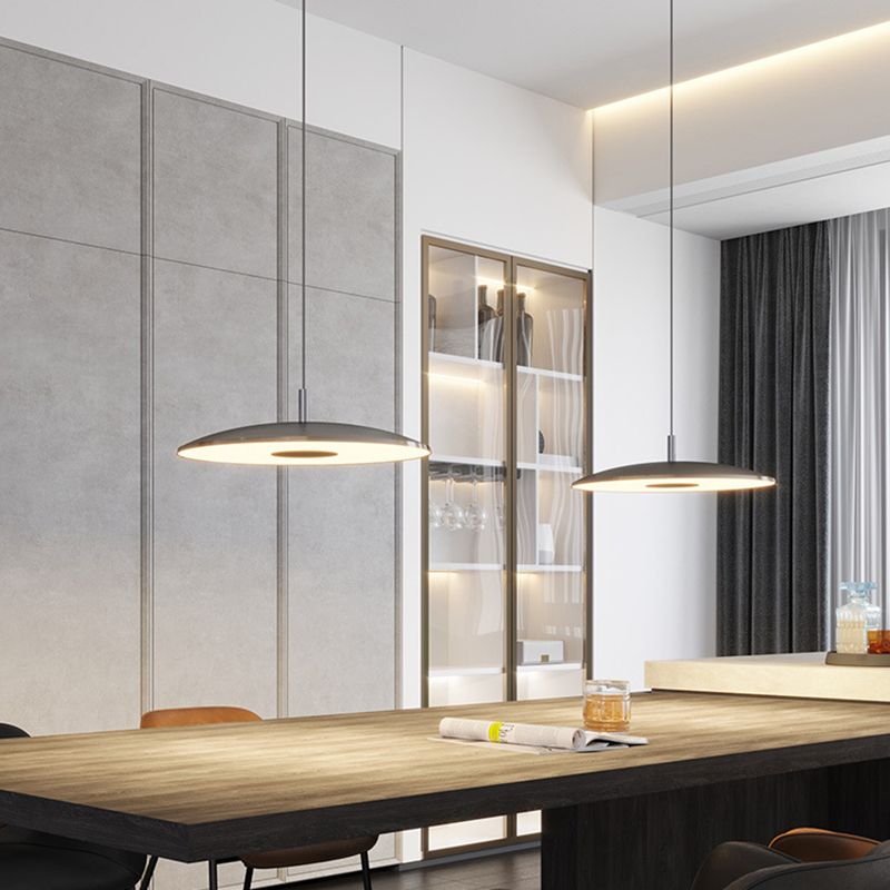 Metal Dome Suspension Lamp Minimalist LED Pendant Lighting for Dining Room