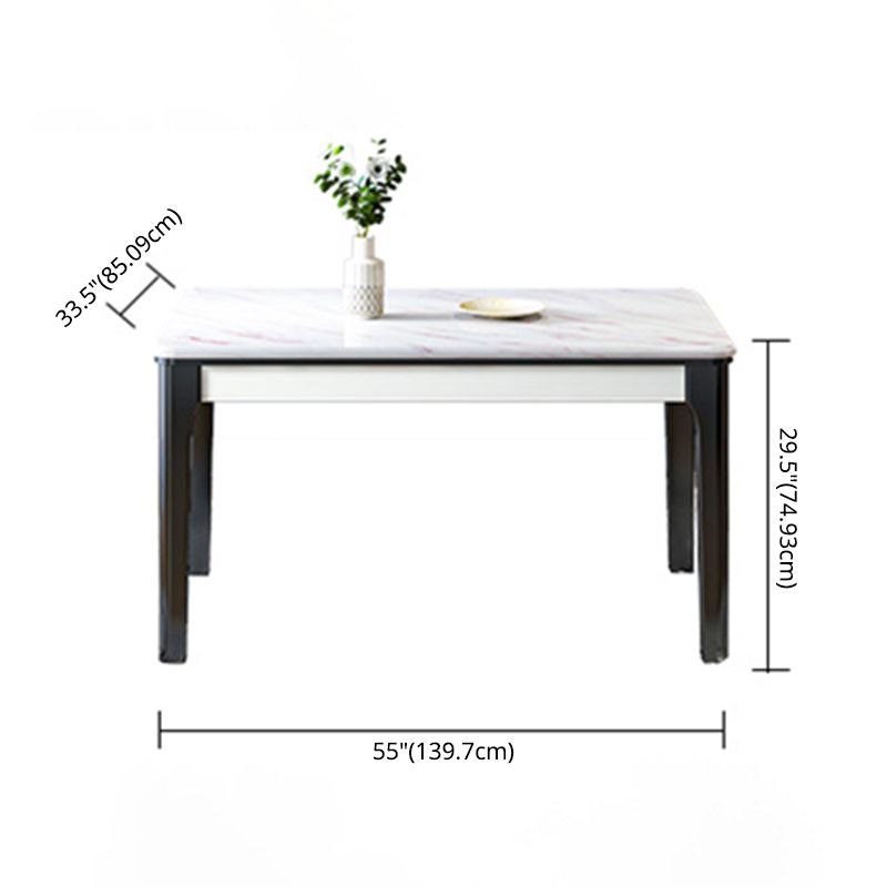 Dining Room Set Modern with Sintered Stone Dining Table and Solid Wood Chairs