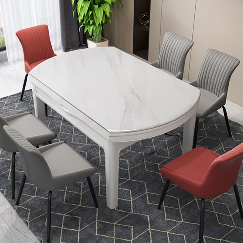 Modern Round Pedestal Dining Table Matte Finish Solid Wood Extendable Dining Table