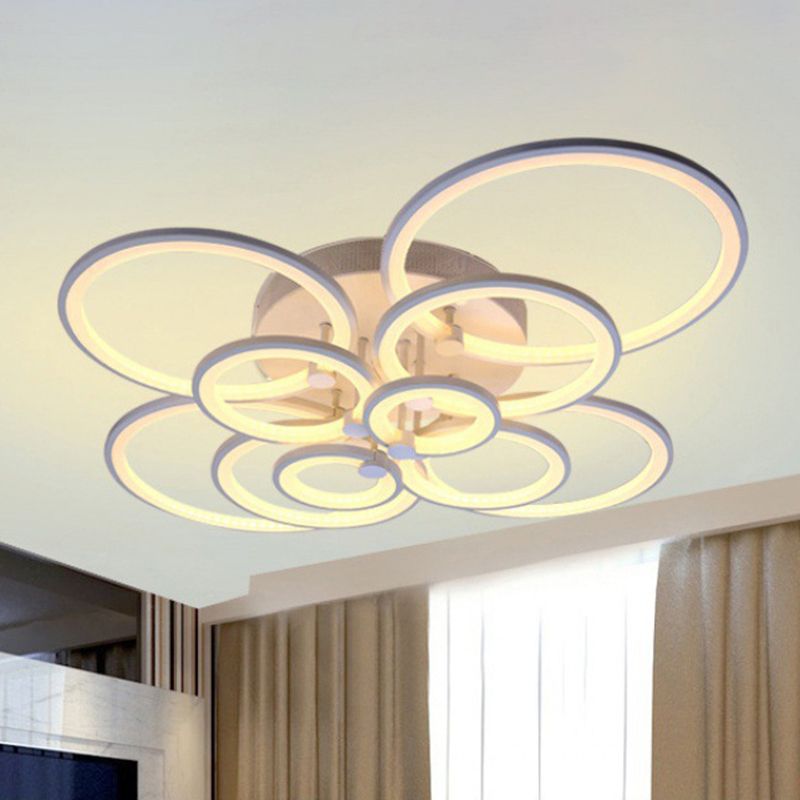 Moderne cirkelvormige schaduw binnen LED plafondlicht acryl semi -spoeling mount