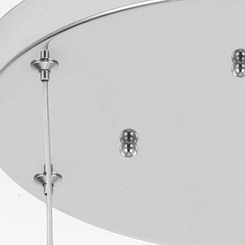 Sphere Living Room Multi Ceiling Light Opal Glass Contemporary Pendant Lighting Fixture in Silver