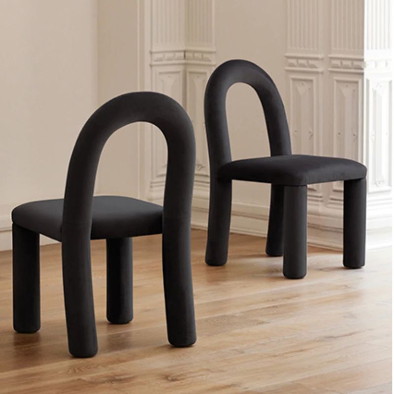 Modern Simple Armless Dining Chairs Wooden Frame Open Back Dining Chairs for Dining Room