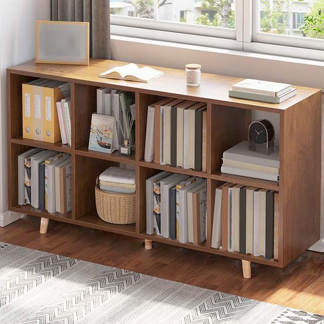 Modern Standard Wooden Bookcase Closed Back Bookshelf for Balcony and Living Room