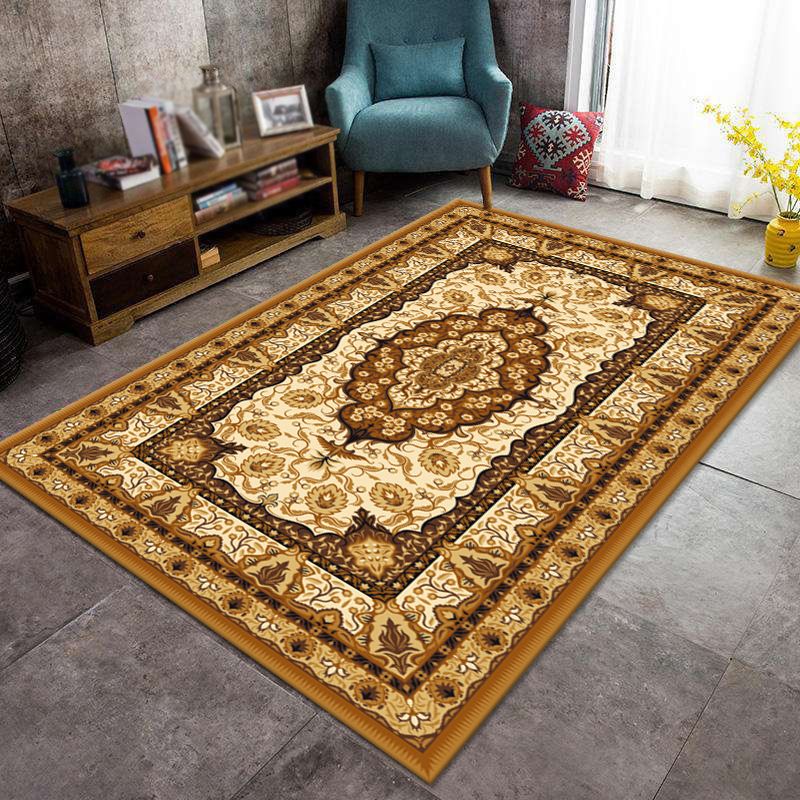 Aesthetic Victorian Area Rug Symmetric Floral Printed Carpet Stain Resistant Rug for Home Decor