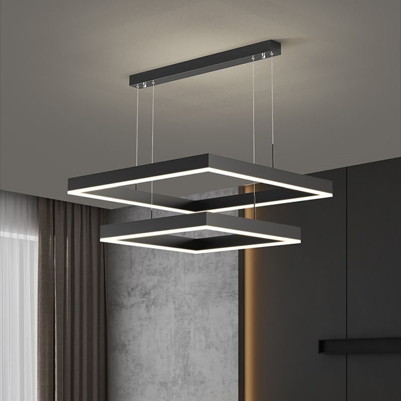 Luz de luz colgante cuadrada luces colgantes de metal modernas