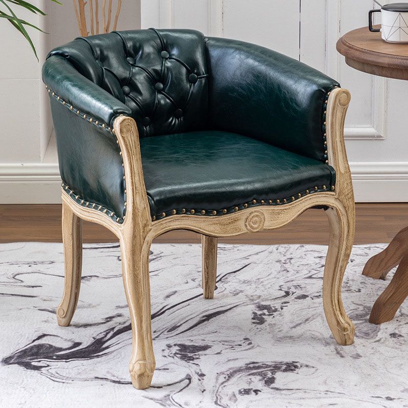 Solid Back Dining Chair Farmhouse Coffee Shop Upholstered Arm Chair