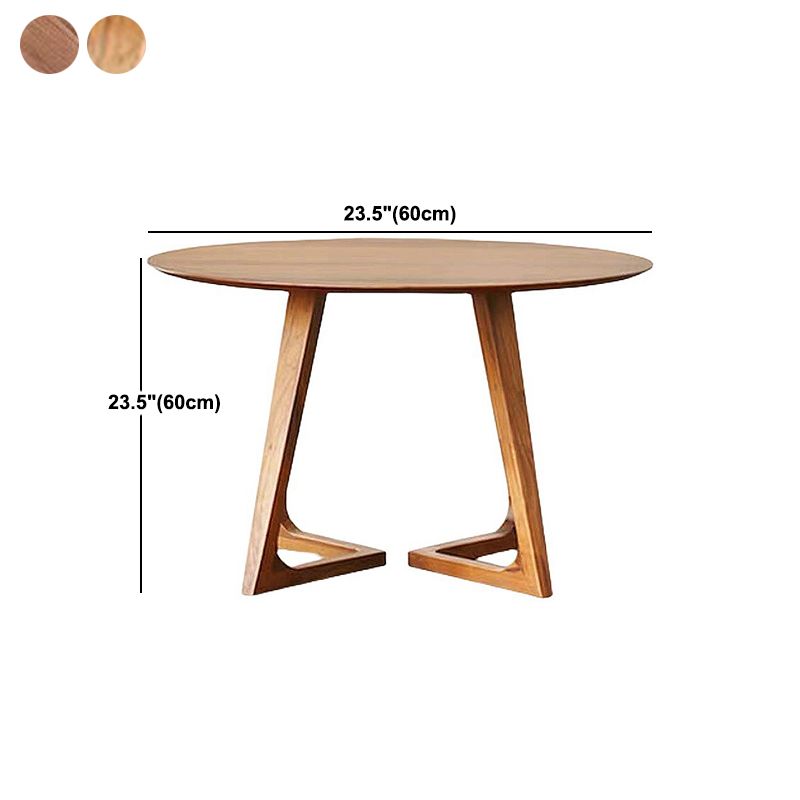 Modernism Single Wood Sled Legs Coffee Table Round Cocktail Table