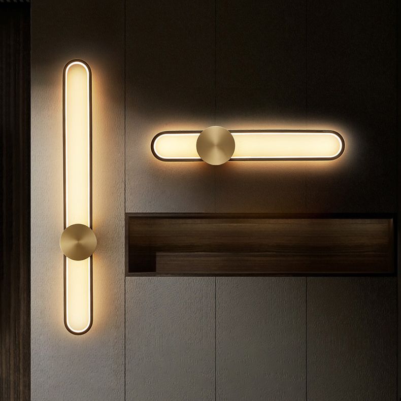 Oval Wall Lighting Fixture Modern Style LED Metal Wall Mounted Lighting for Living Room