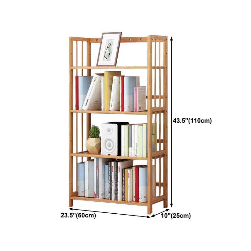 Manufactured Wood Etagere Bookshelf Natural Modern Open Bookcase for Classroom