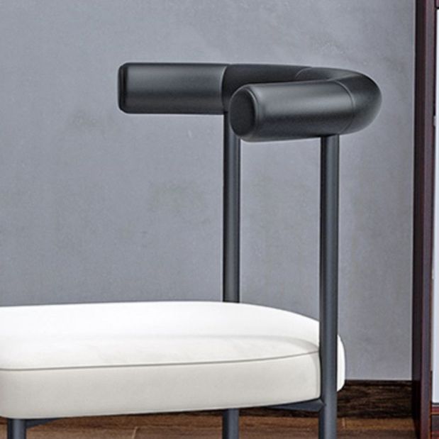Modern Dining Side Chair Upholstered Armless Dining Chairs with Black Legs