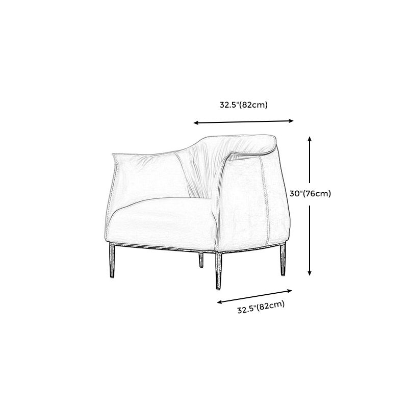 Faux Leather Arm Chair 32.28" L x 32.28" W x 29.92" H Accent Armchair for Living Room