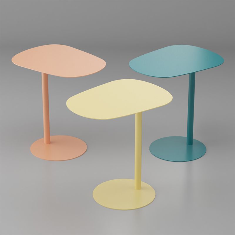 19.69" Wide Geometric Metallic Side Mid-Century Modern Table Pedestal End Table