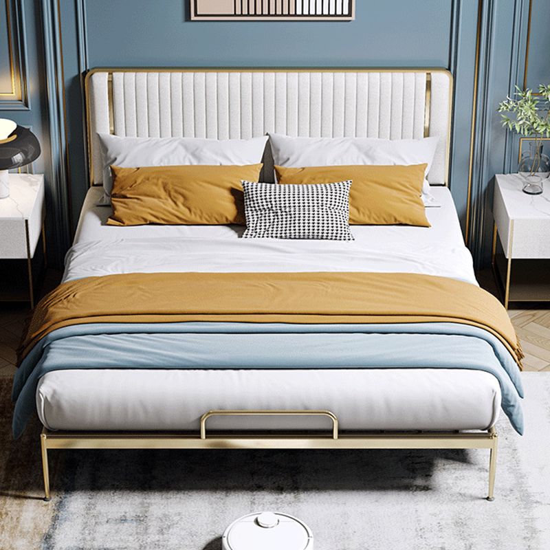 Glam Style Metal Bed Including HeadboardPanel Bed , 43 inch High