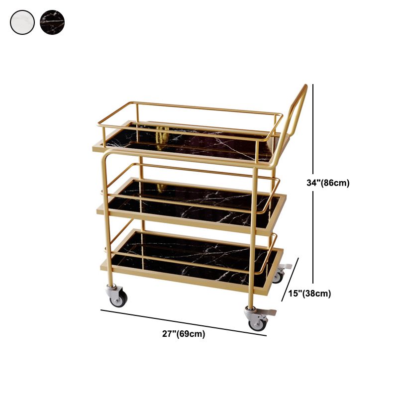 33.86"H Rolling Modern Prep Table Metal Prep Table for Home Use