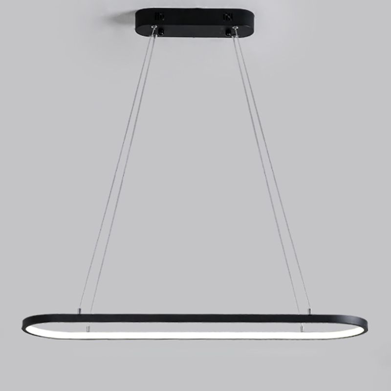Contemporary Linear Shape Pendant Lighting Fixture Metal 1 Light Island Pendant Light