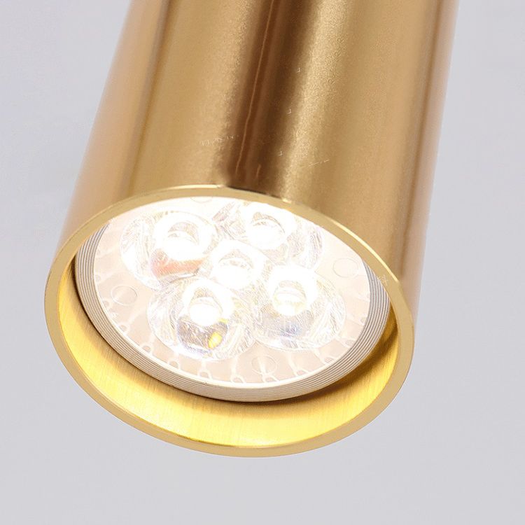 Cylindrical Metal Strip Lights Contemporary Kitchen Pendant Lights