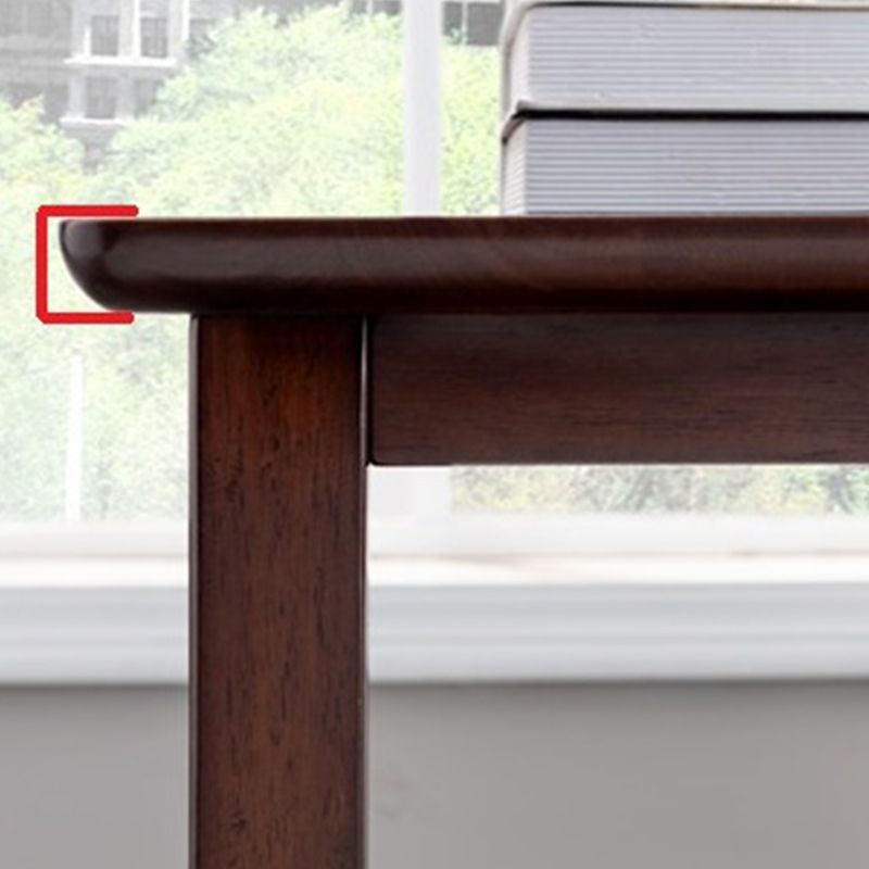 Walnut Square Accent Side Table 21.65"/23.62" H Wood 4 Legs Side End Table