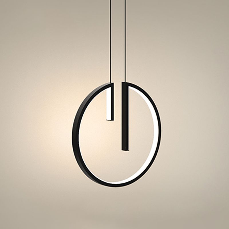 Modern Simple Aluminum Ceiling Lamp Line Shape LED Pendant Light for Bedroom