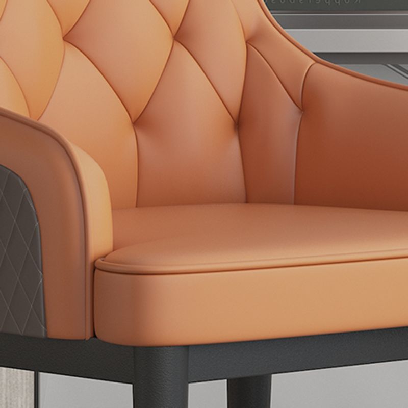 Glam Kitchen Dining Arm Chairs Faux Leather Kitchen Dining Chairs