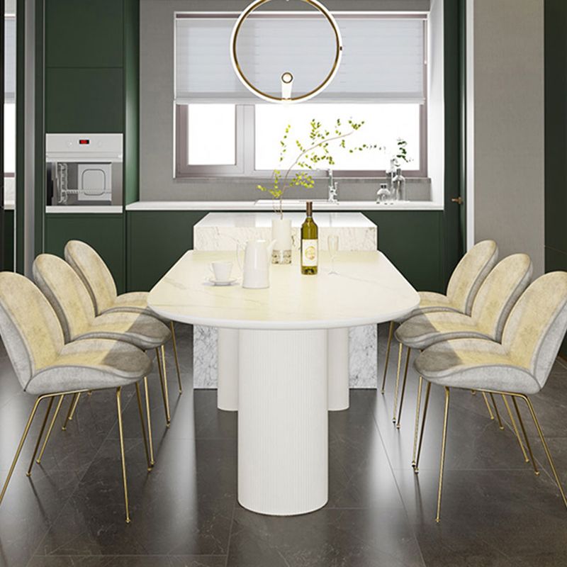 Metal Contemporary Free Form Table Sintered Stone Table for Dining Room