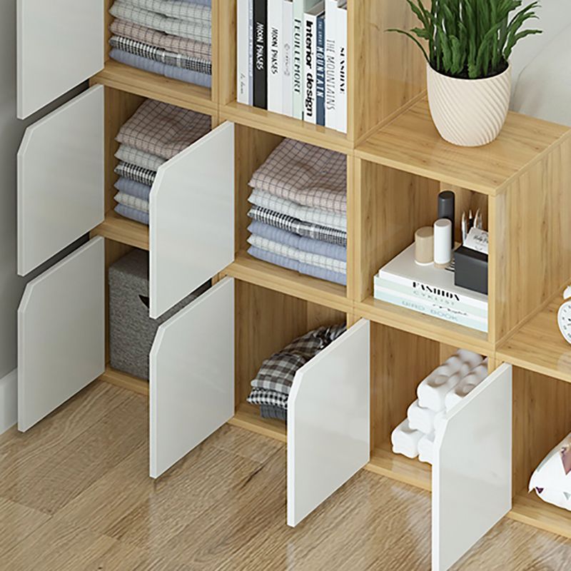 Modern Cube Shelf Bookcase Wood Closed Back Book Shelf for Study Room
