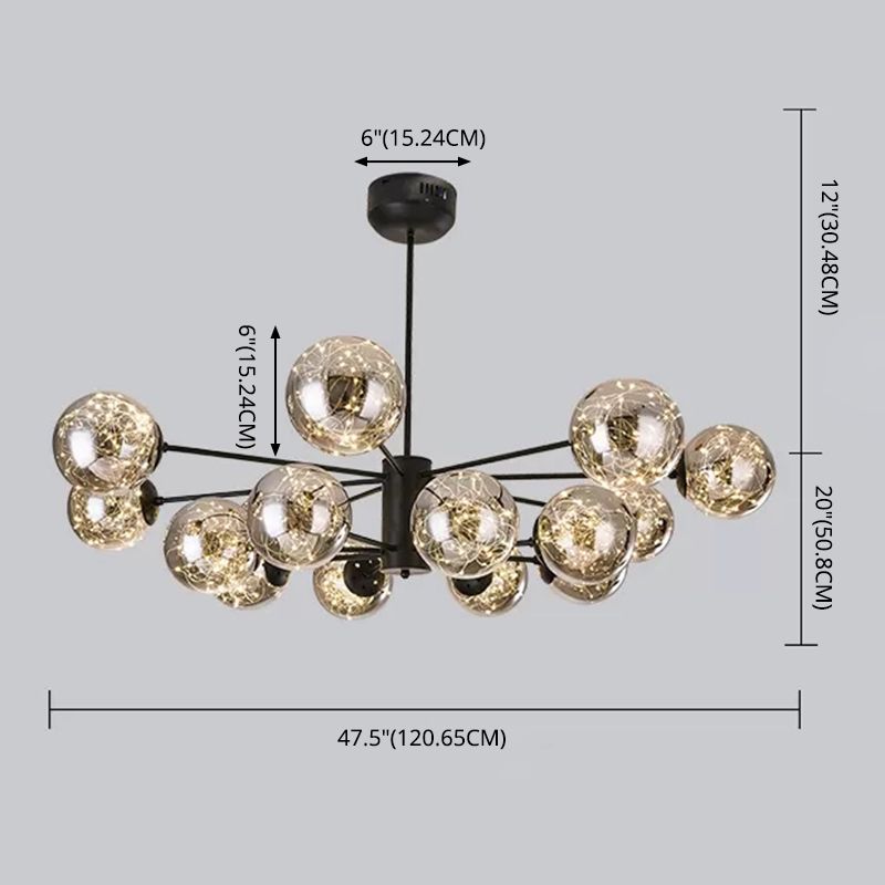 Stile di semplicità Nordic Orb vetro lampadario LED LED LIGHT SCARICA ALIMENTAZIONE MOLECOLA PENSI
