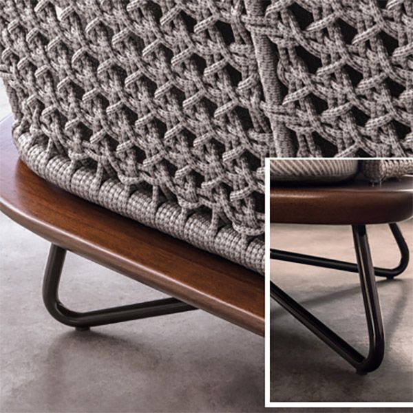 Tropical Outdoor Patio Sofa Wicker/Rattan Gray Fabric Water Resistant