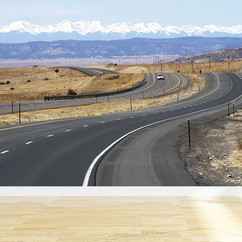 Whole Roadway Mural Wallpaper for Wall Decor Contemporary Girls Bedroom Wall Art