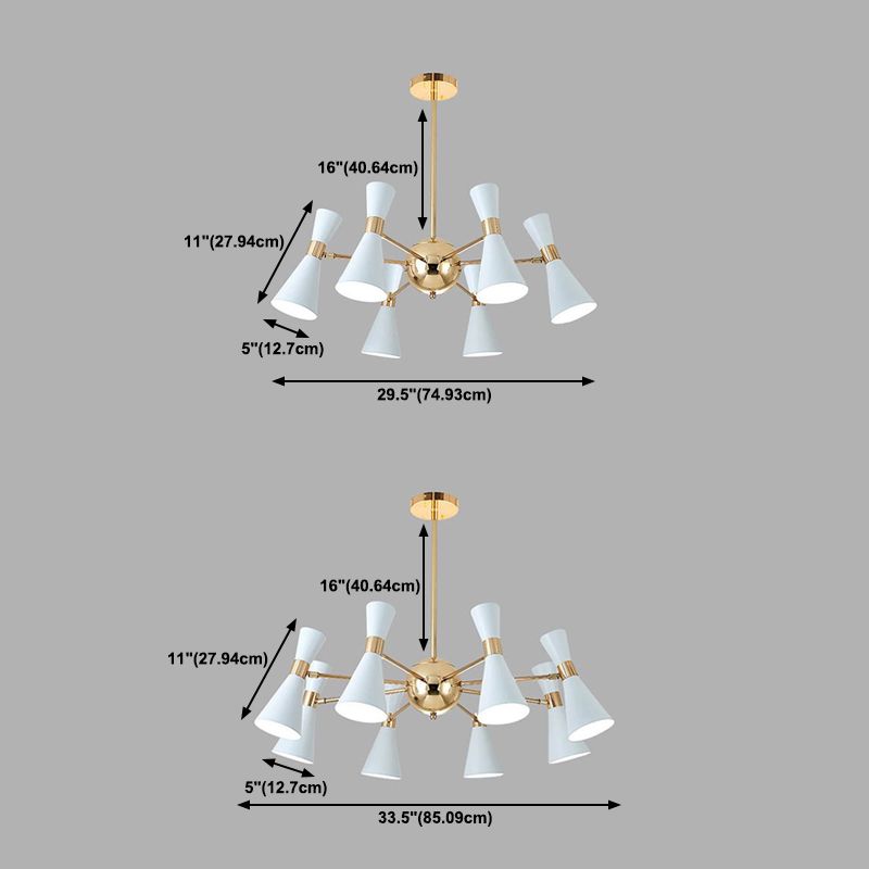 Postmodern Style Metal Pendant Light Living Room Multi-Light Chandelier