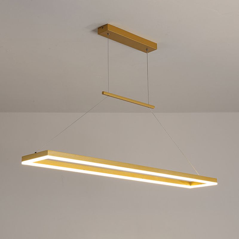 Metal Rectangular Pendant Light Kit Modern Style LED Hanging Ceiling Light for Dinning Room
