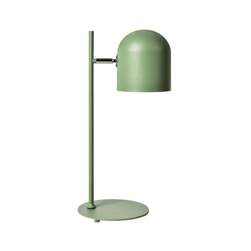 Cloche Shade Kids Room Study Lamp Aluminum 1 Head Macaron Night Table Light in Pink/Blue/Green with Pivot Joint