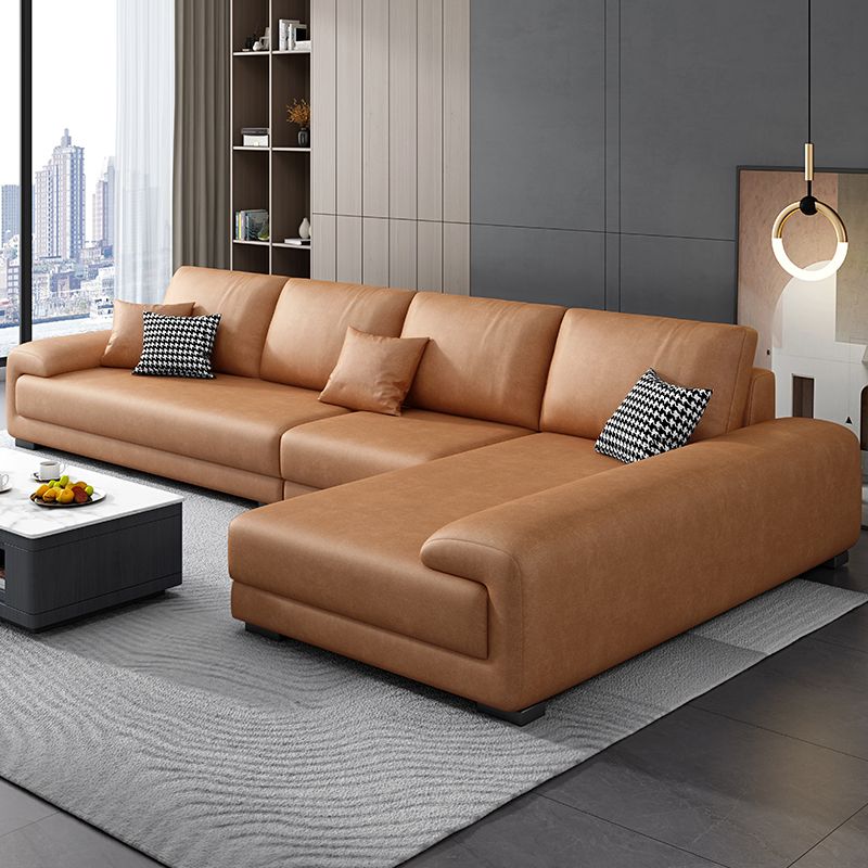 Nordic Faux Leather Stationary Living Room Recessed Arm Seating